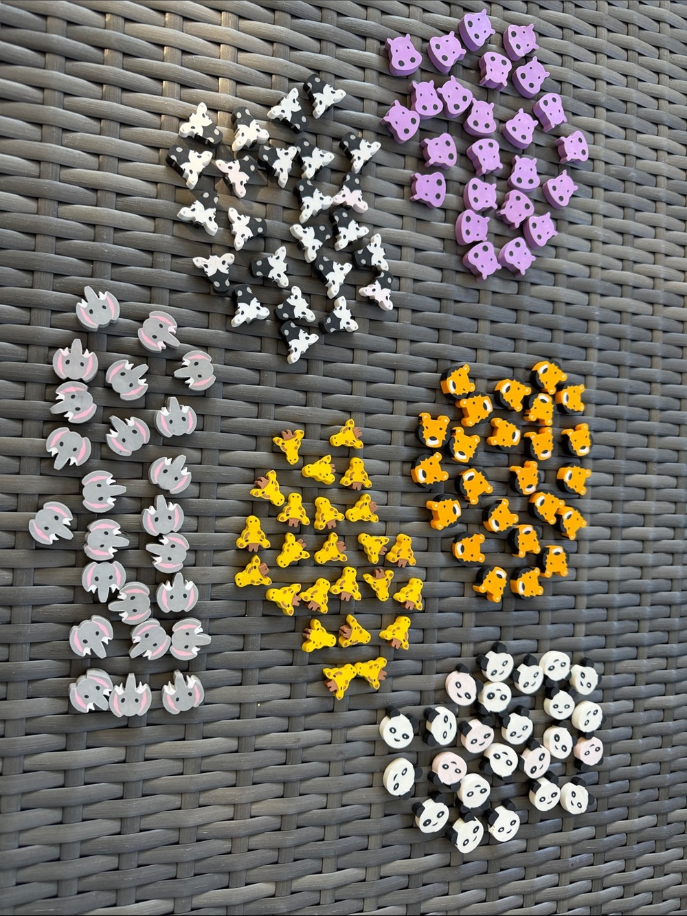Animal mini erasers/ counting collection
